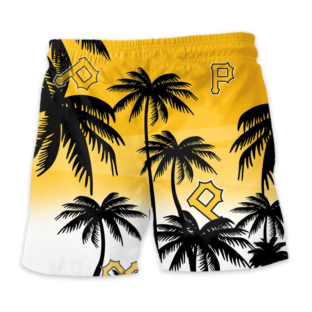 Pittsburgh Pirates Hawaiian Shorts Coconut Tree - Image 4