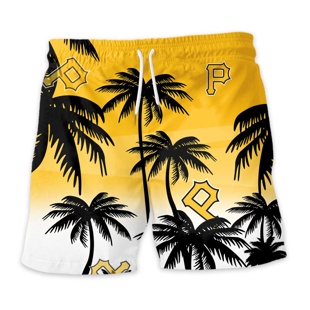 Pittsburgh Pirates Hawaiian Shorts Coconut Tree - Image 3