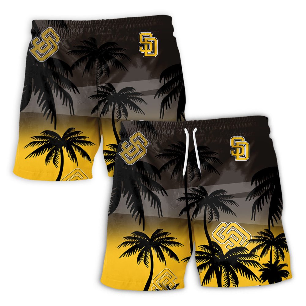 San Diego Padres Hawaiian Shorts Coconut Tree - Image 2