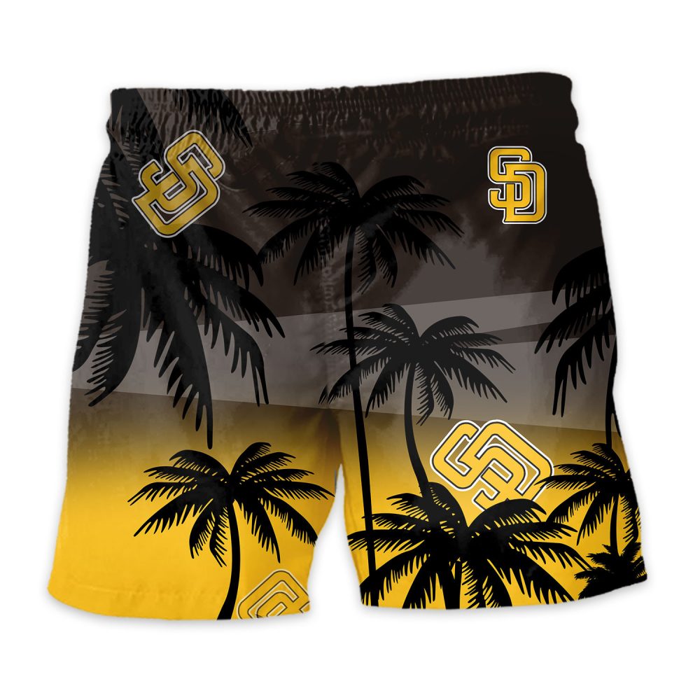 San Diego Padres Hawaiian Shorts Coconut Tree - Image 4