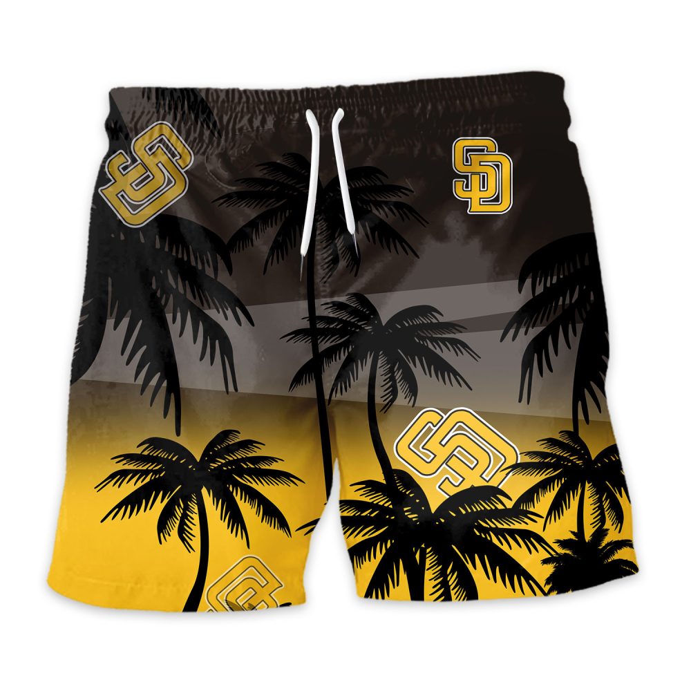 San Diego Padres Hawaiian Shorts Coconut Tree - Image 3