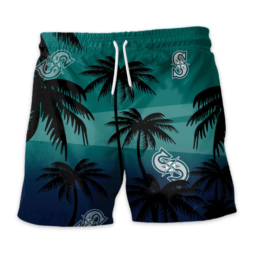 Seattle Mariners Hawaiian Shorts Coconut Tree - Image 3