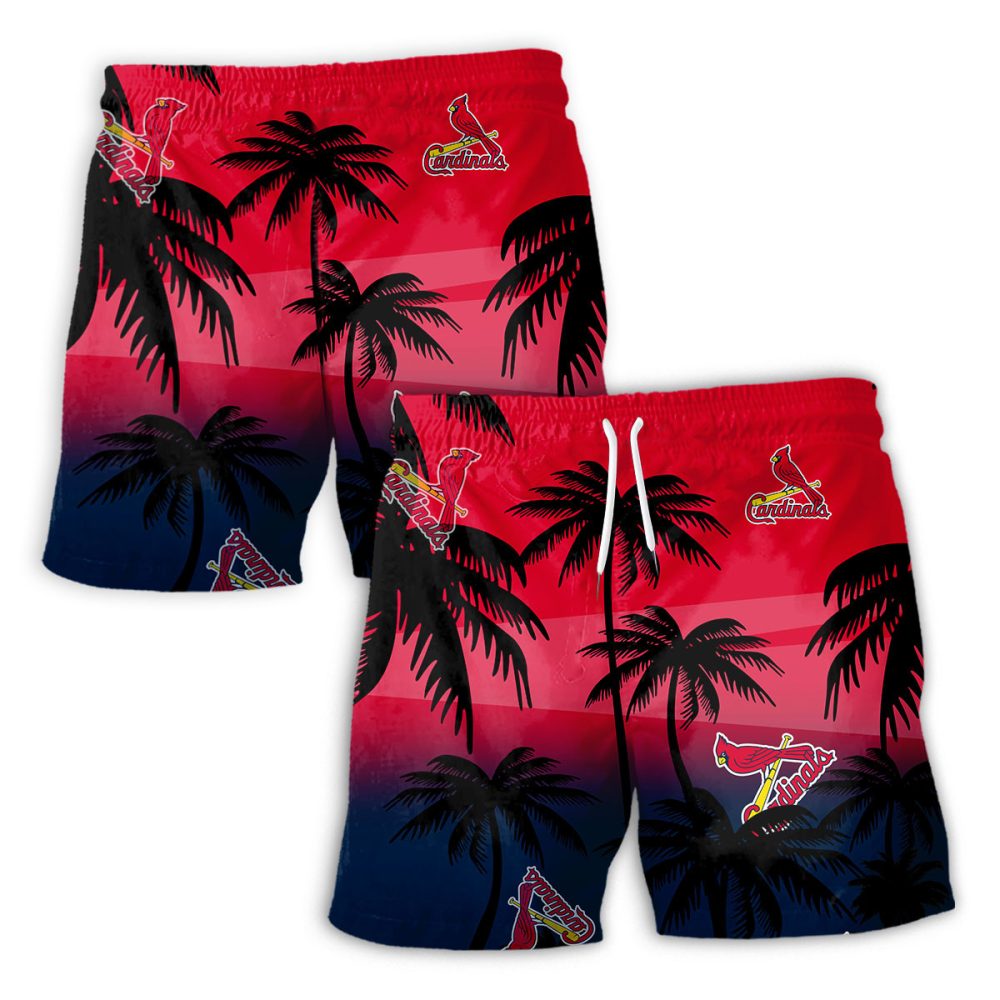 St. Louis Cardinals Hawaiian Shorts Coconut Tree - Image 2
