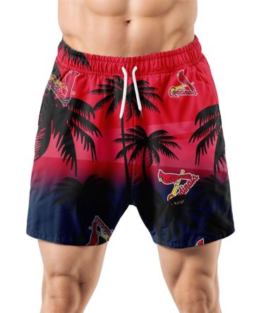 St. Louis Cardinals Hawaiian Shorts Coconut Tree