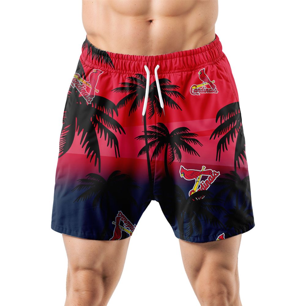 St. Louis Cardinals Hawaiian Shorts Coconut Tree