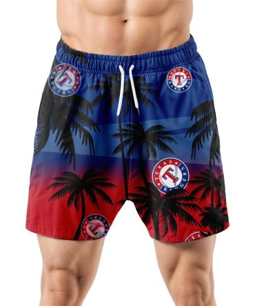 Texas Rangers Hawaiian Shorts Coconut Tree