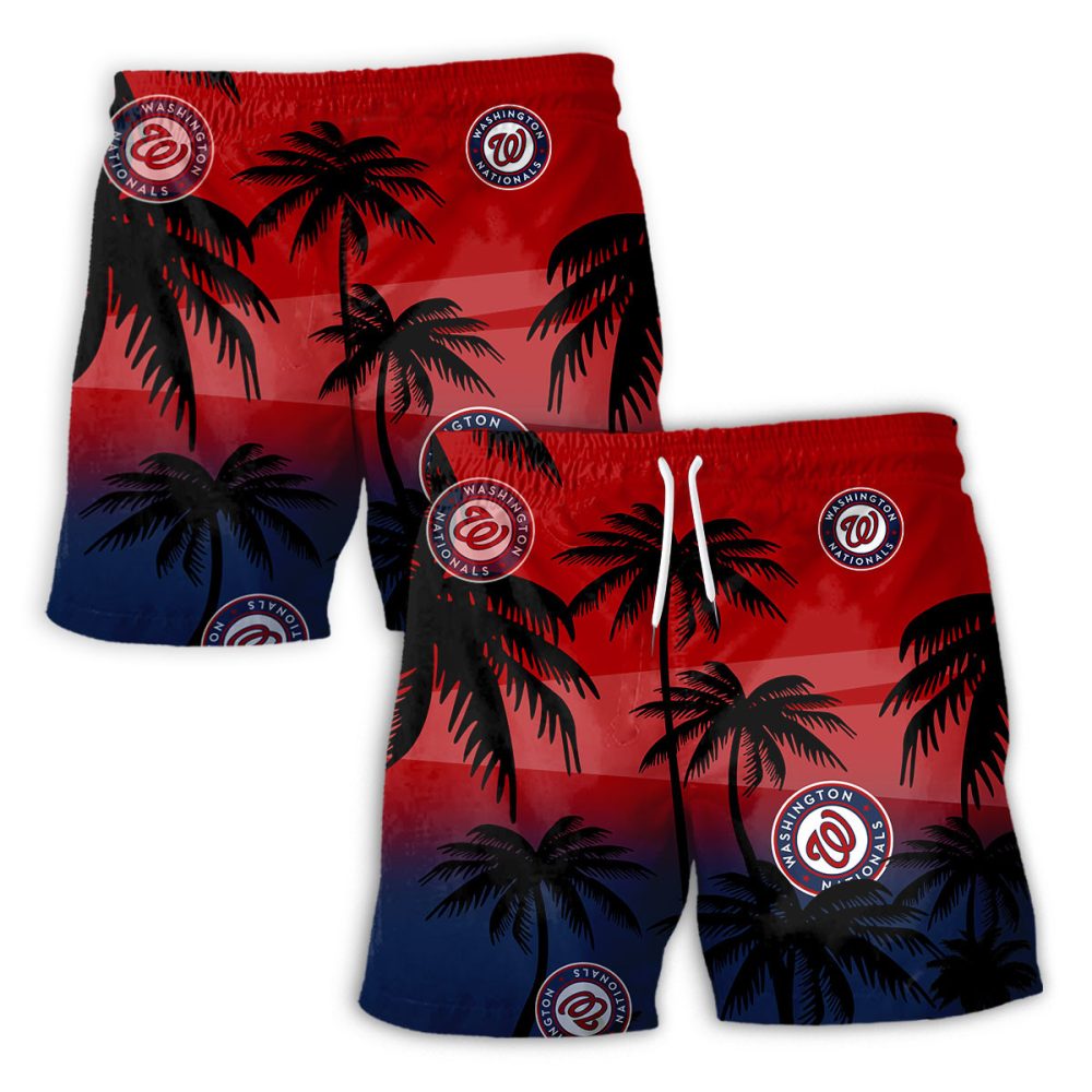 Washington Nationals Hawaiian Shorts Coconut Tree - Image 2