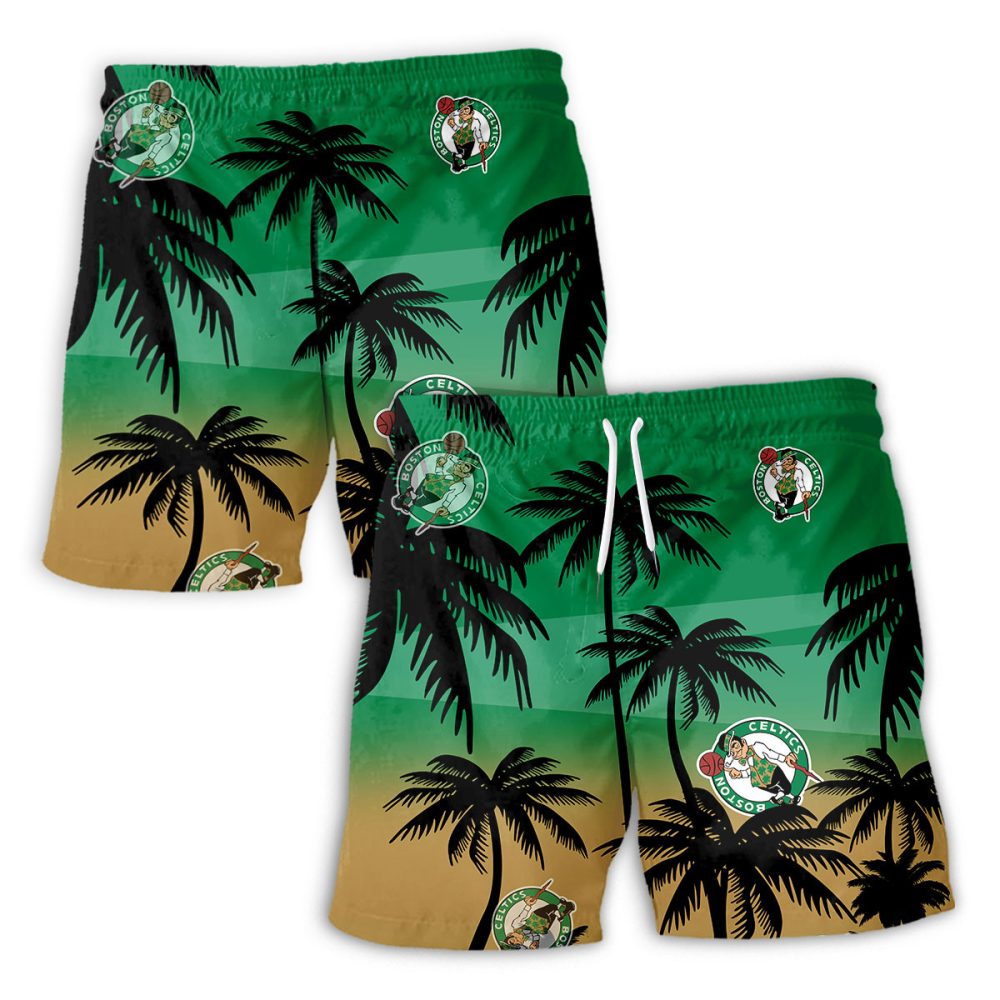 Boston Celtics Hawaiian Shorts Coconut Tree - Image 2