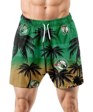 Boston Celtics Hawaiian Shorts Coconut Tree