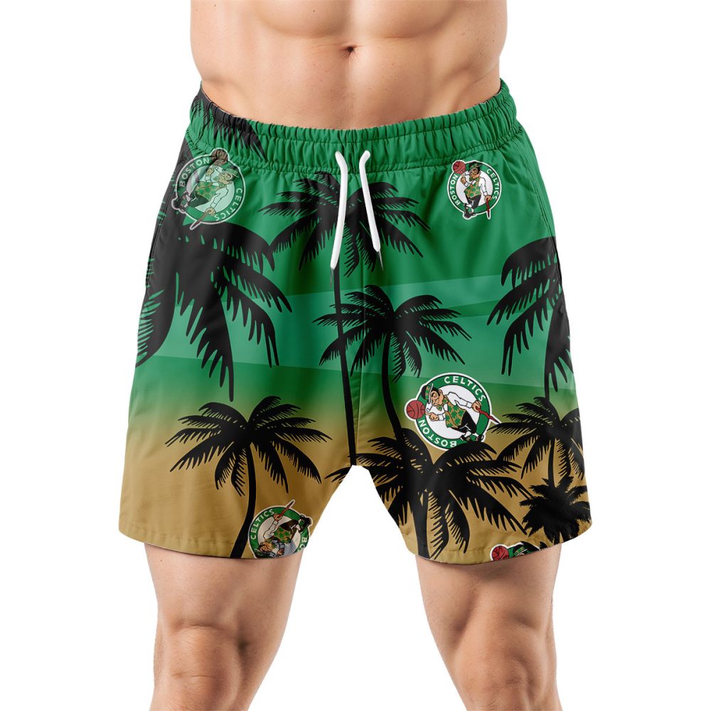 Boston Celtics Hawaiian Shorts Coconut Tree