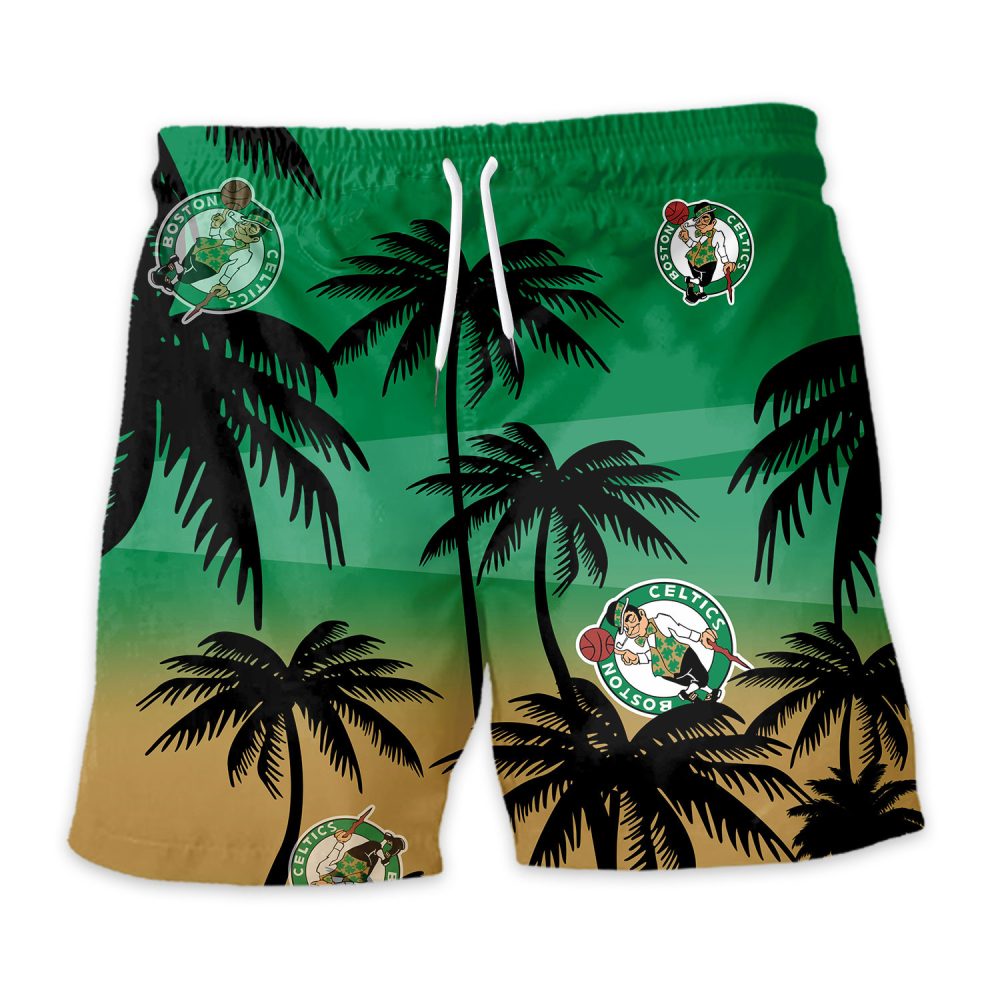 Boston Celtics Hawaiian Shorts Coconut Tree - Image 3