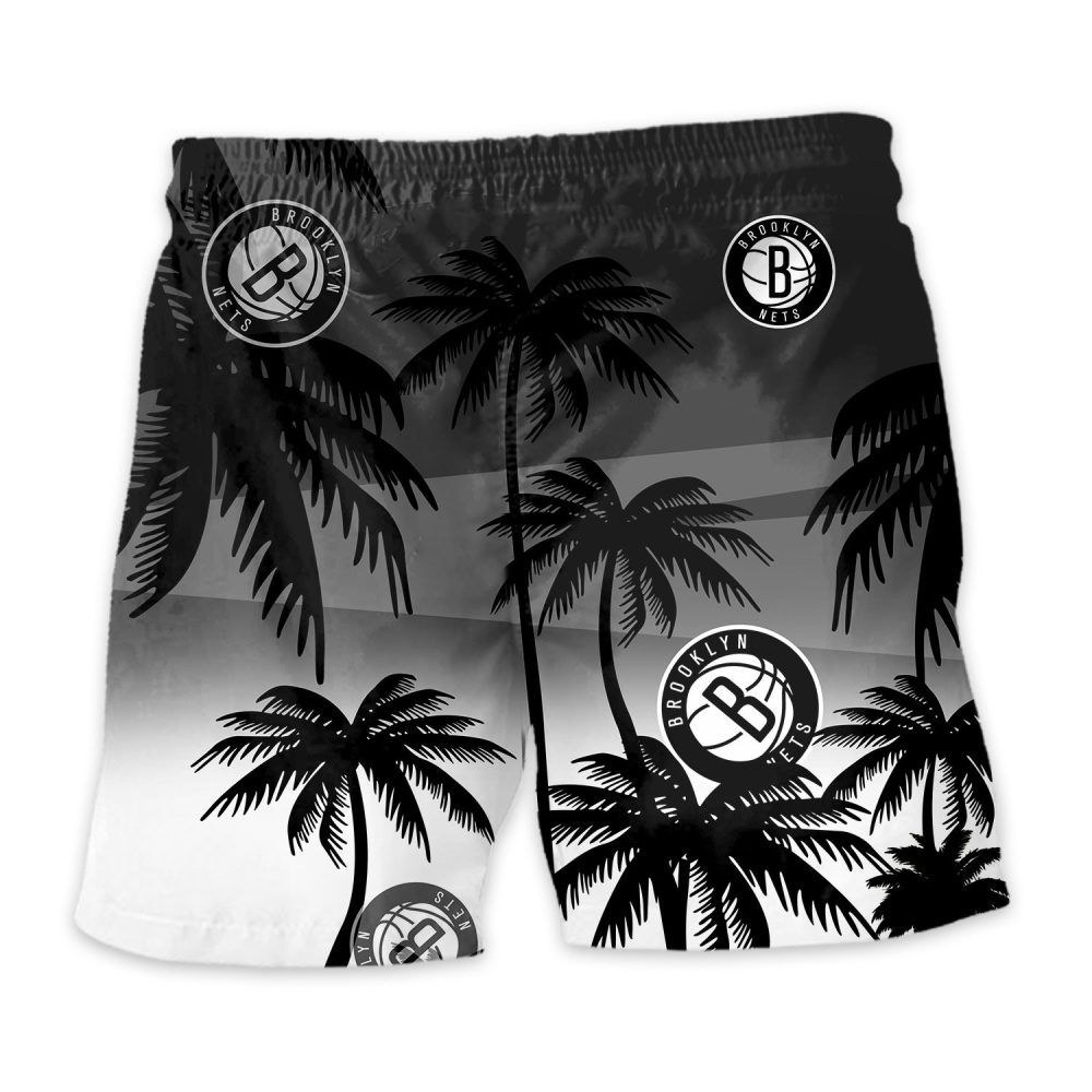 Brooklyn Nets Hawaiian Shorts Coconut Tree - Image 4