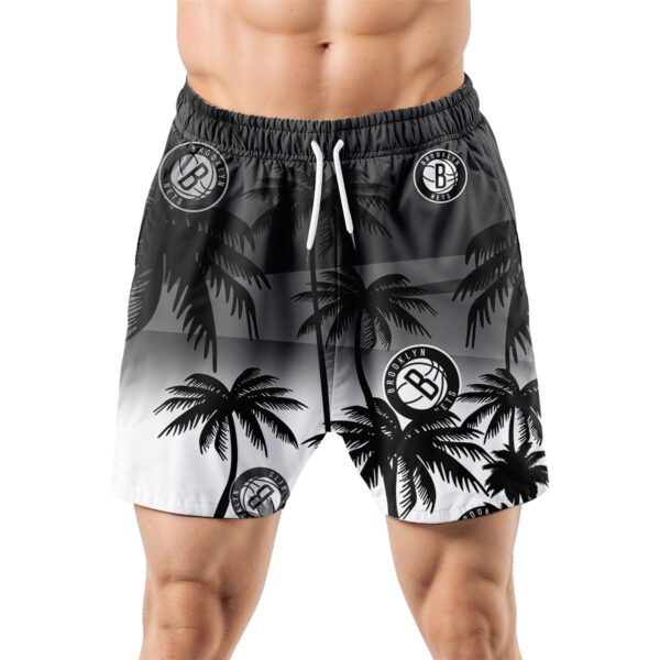 Brooklyn Nets Hawaiian Shorts Coconut Tree - Image 5