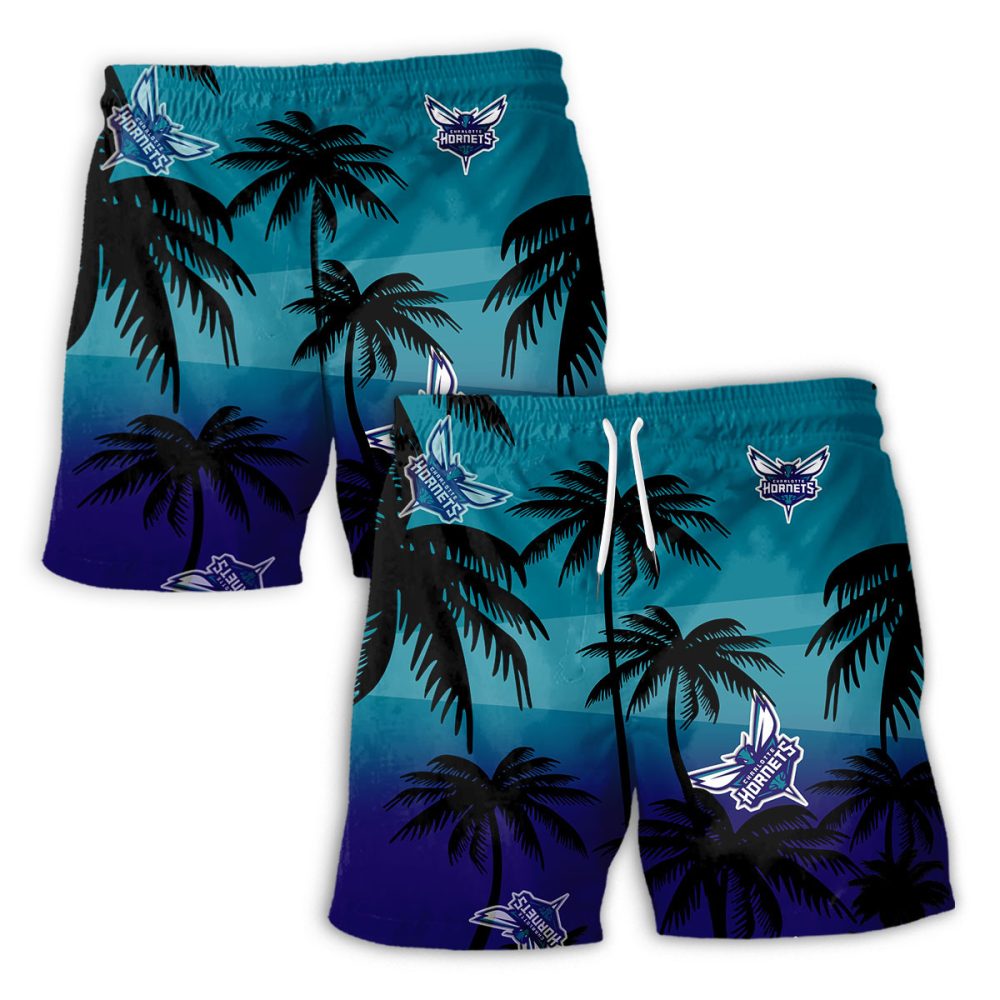 Charlotte Hornets Hawaiian Shorts Coconut Tree - Image 2