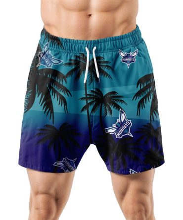 Charlotte Hornets Hawaiian Shorts Coconut Tree