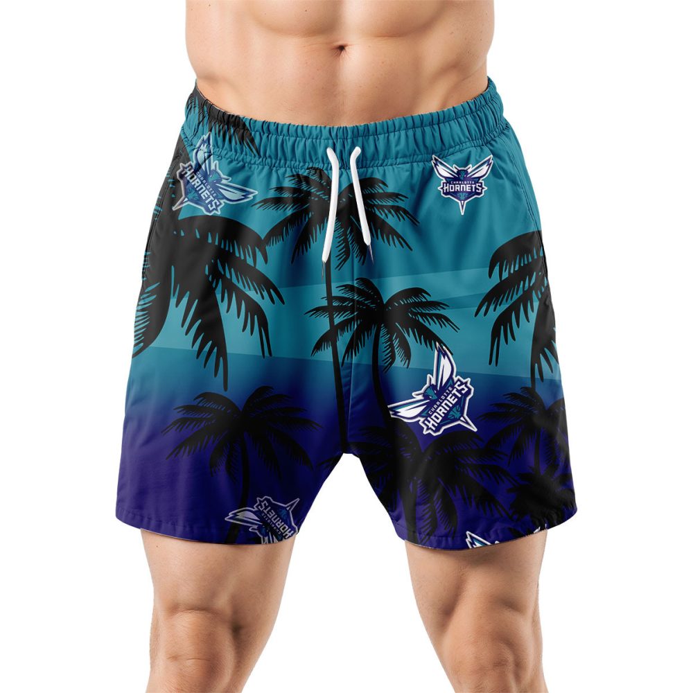 Charlotte Hornets Hawaiian Shorts Coconut Tree