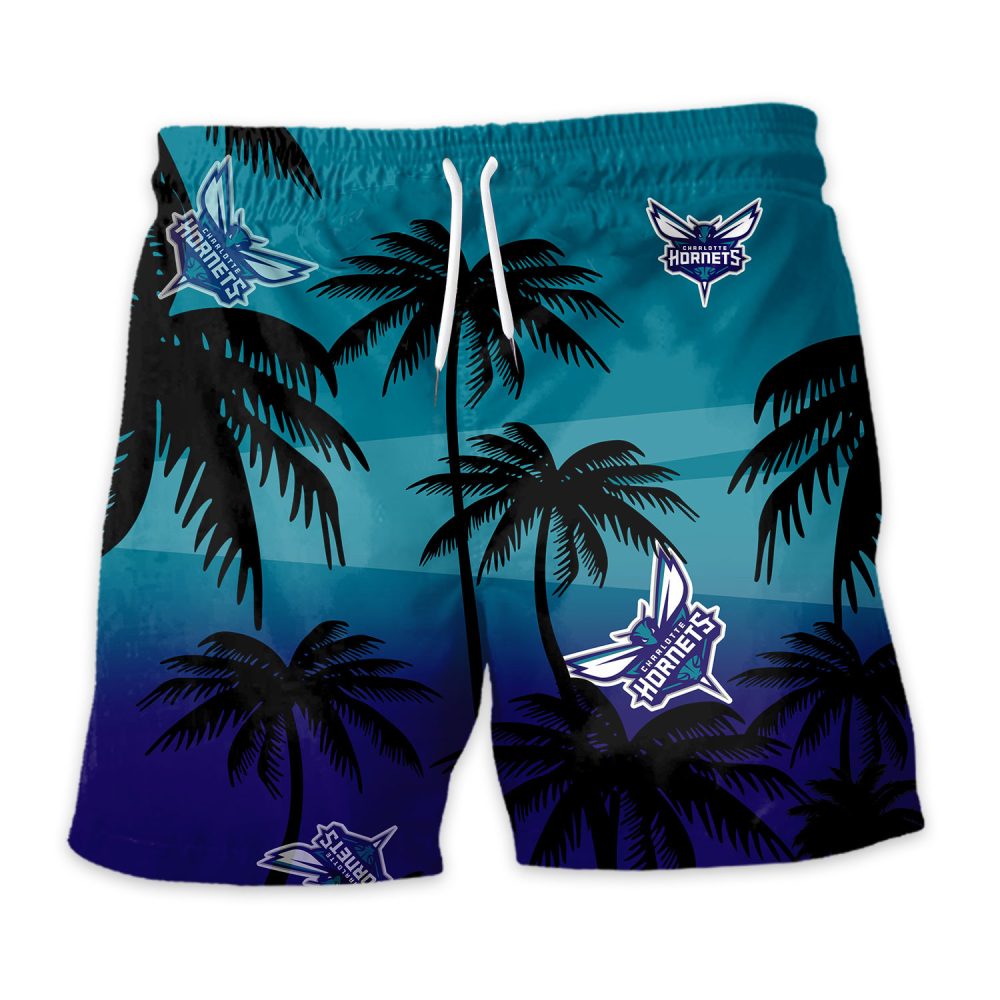 Charlotte Hornets Hawaiian Shorts Coconut Tree - Image 3