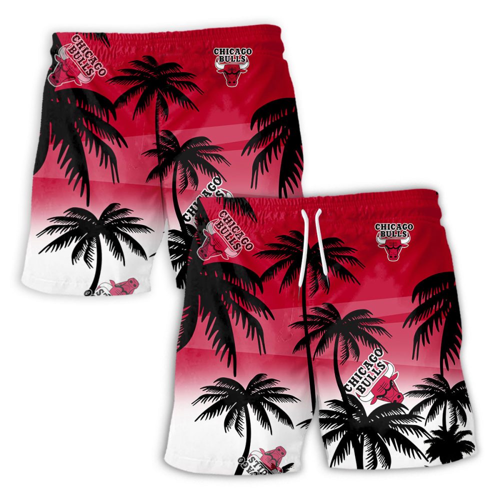 Chicago Bulls Hawaiian Shorts Coconut Tree - Image 2