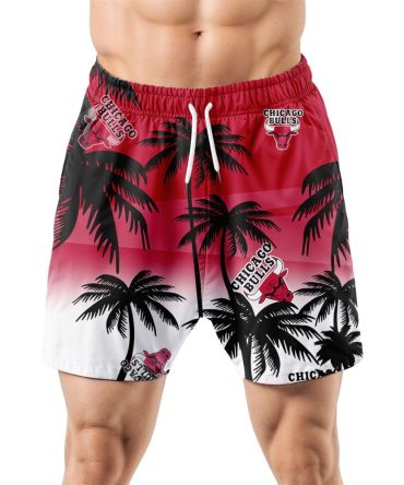 Chicago Bulls Hawaiian Shorts Coconut Tree