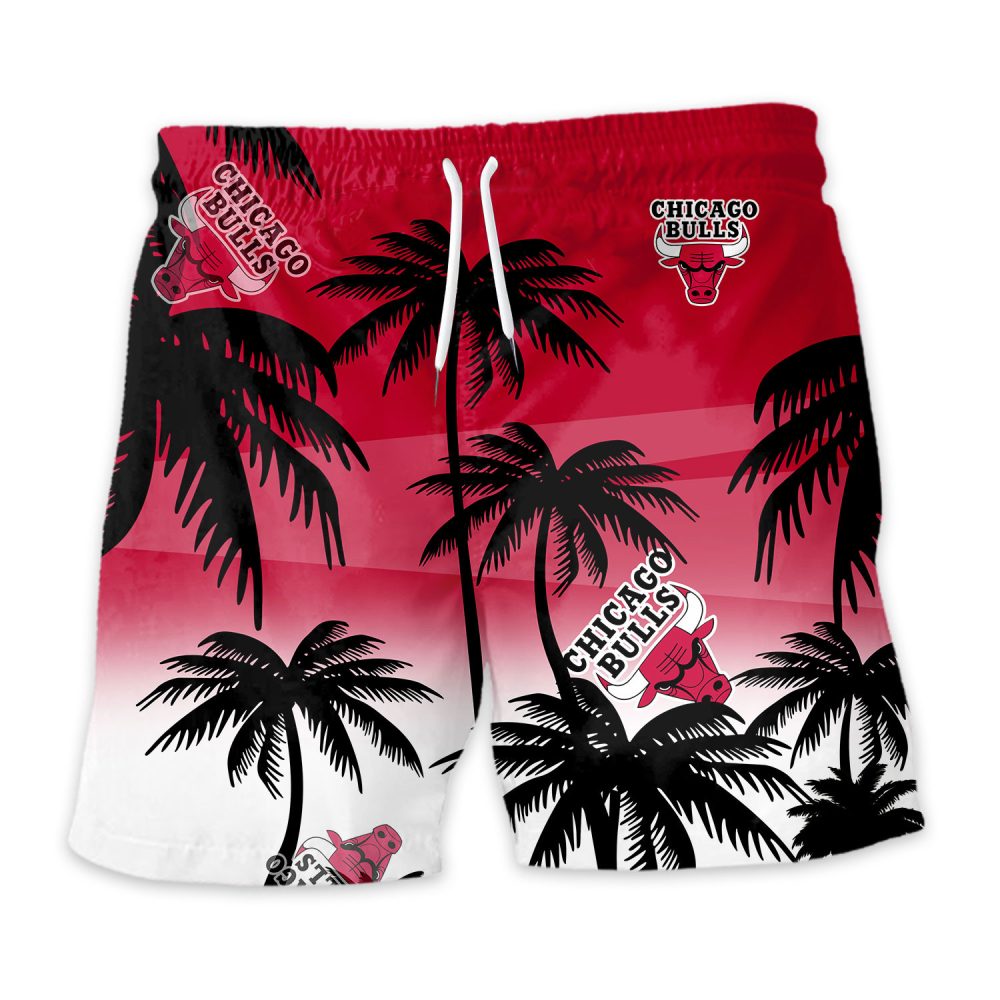 Chicago Bulls Hawaiian Shorts Coconut Tree - Image 3