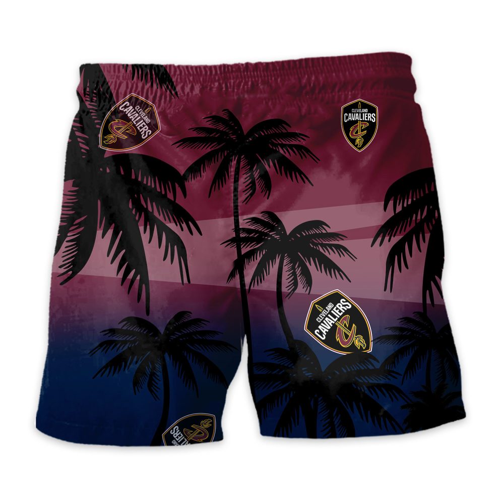 Cleveland Cavaliers Hawaiian Shorts Coconut Tree - Image 4