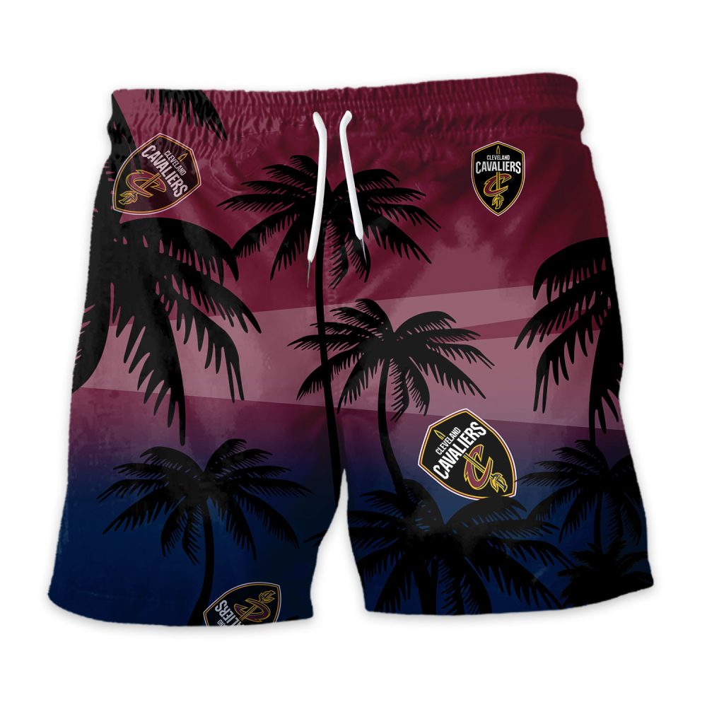 Cleveland Cavaliers Hawaiian Shorts Coconut Tree - Image 3