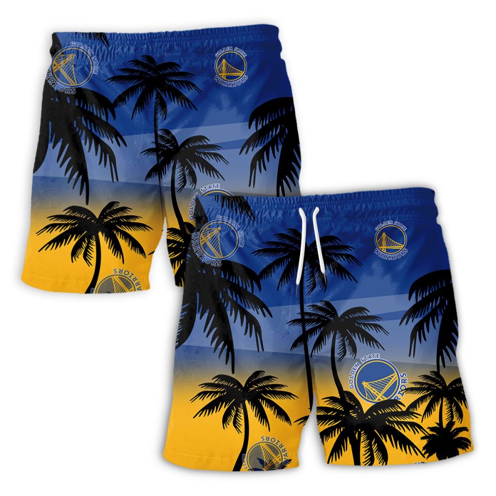 Golden State Warriors Hawaiian Shorts Coconut Tree - Image 2