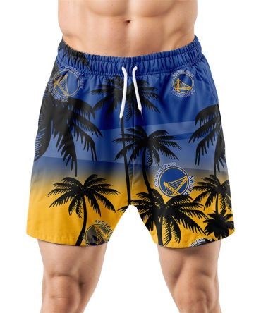Golden State Warriors Hawaiian Shorts Coconut Tree