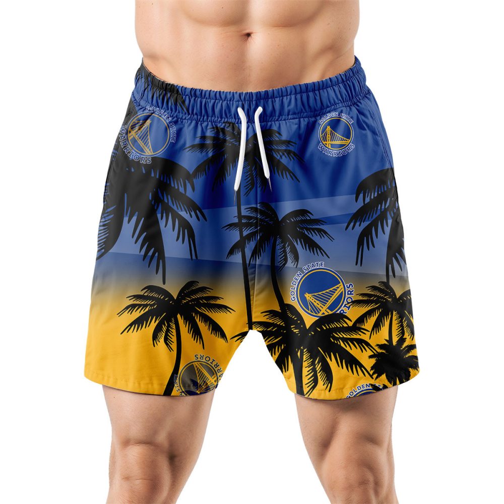Golden State Warriors Hawaiian Shorts Coconut Tree