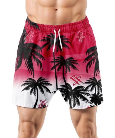 Houston Rockets Hawaiian Shorts Coconut Tree