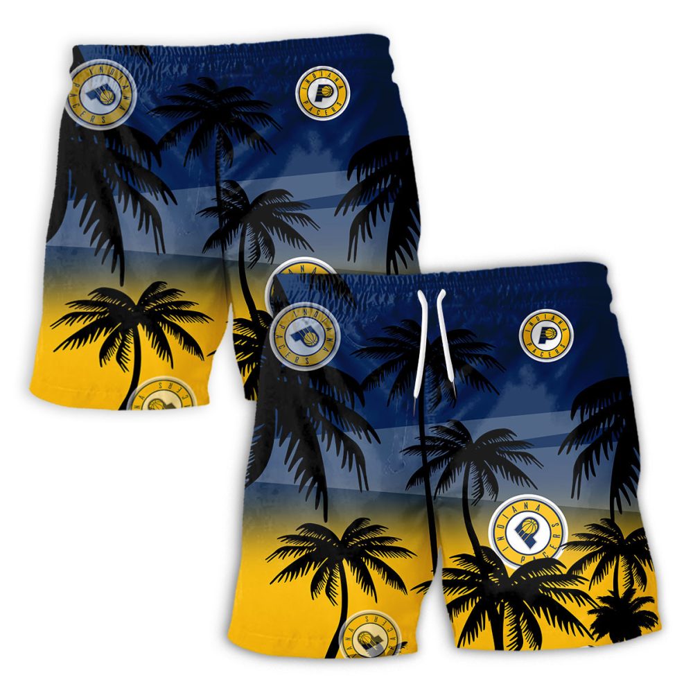 Indiana Pacers Hawaiian Shorts Coconut Tree - Image 2