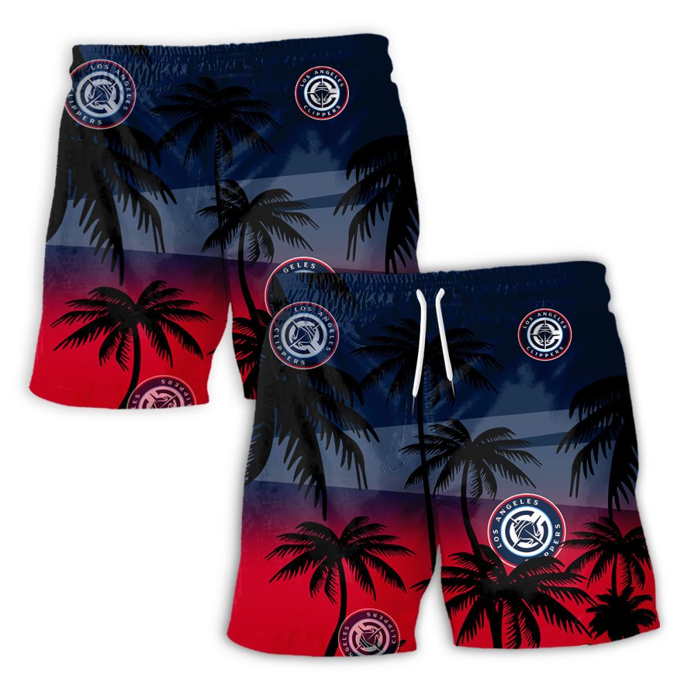 Los Angeles Clippers Hawaiian Shorts Coconut Tree - Image 2
