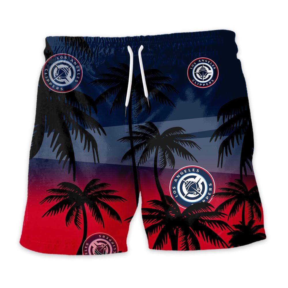 Los Angeles Clippers Hawaiian Shorts Coconut Tree - Image 3