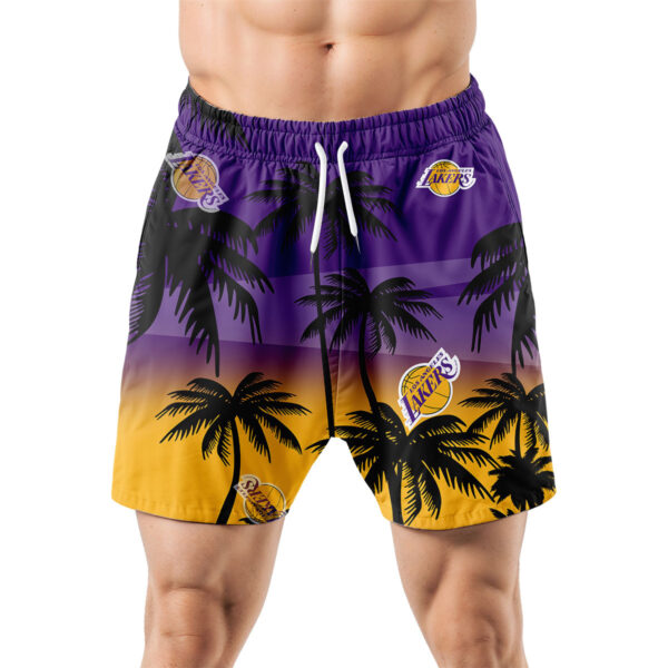 Los Angeles Lakers Hawaiian Shorts Coconut Tree - Image 5