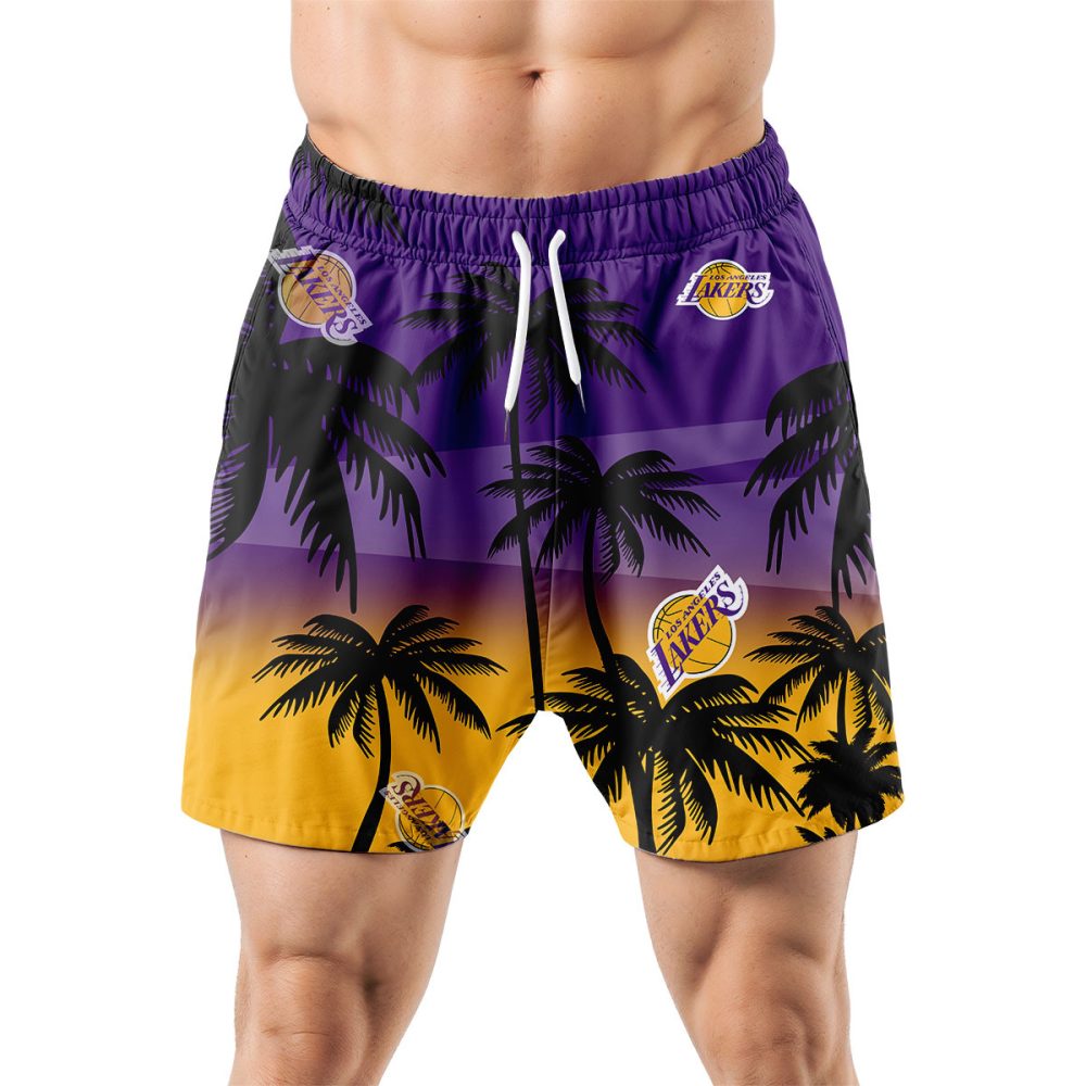 Los Angeles Lakers Hawaiian Shorts Coconut Tree