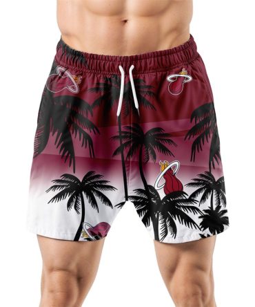 Miami Heat Hawaiian Shorts Coconut Tree