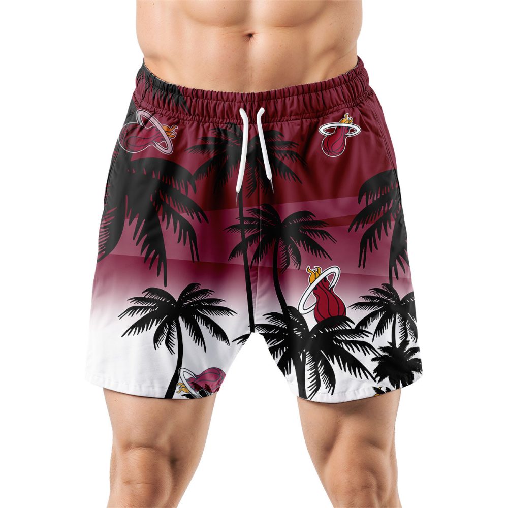 Miami Heat Hawaiian Shorts Coconut Tree