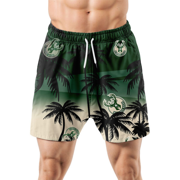 Milwaukee Bucks Hawaiian Shorts Coconut Tree - Image 5