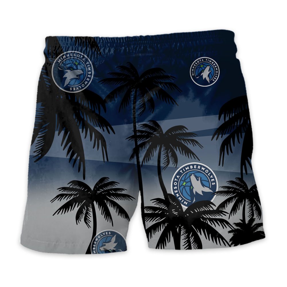Minnesota Timberwolves Hawaiian Shorts Coconut Tree - Image 4