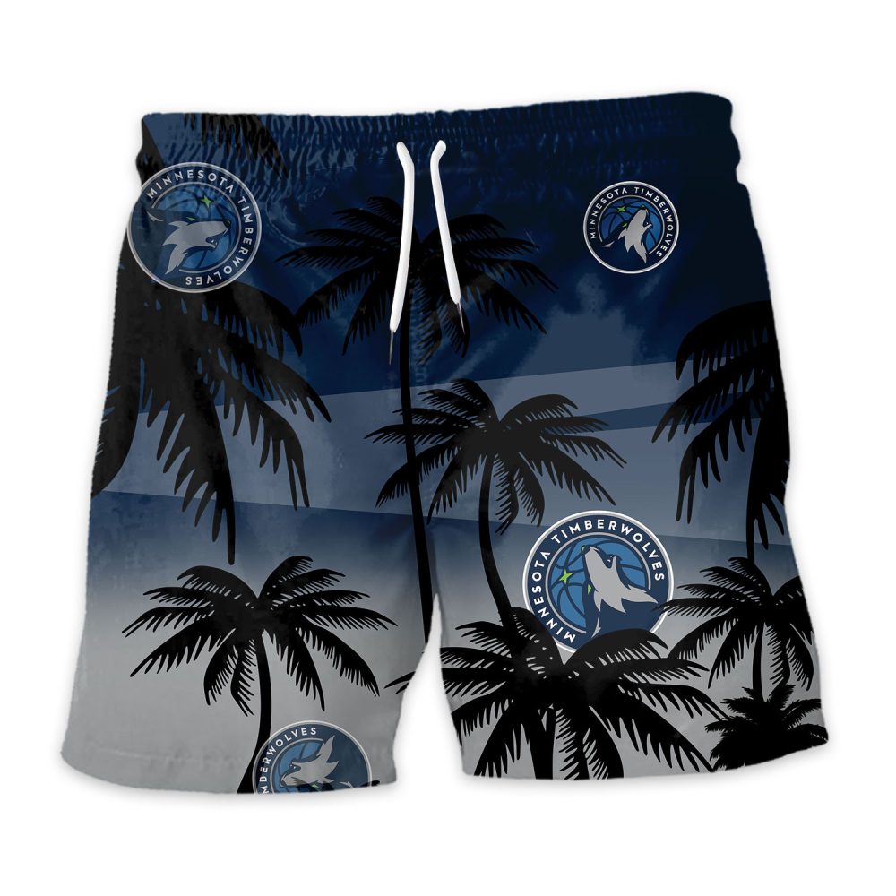 Minnesota Timberwolves Hawaiian Shorts Coconut Tree - Image 3