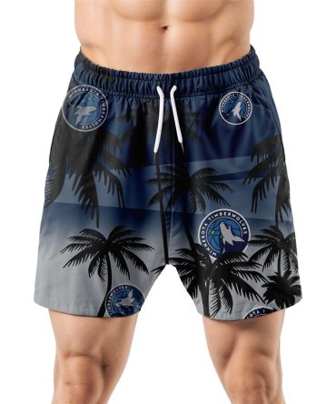 Minnesota Timberwolves Hawaiian Shorts Coconut Tree