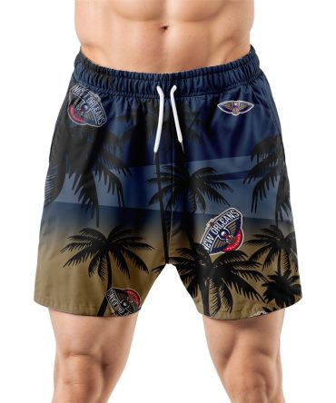 New Orleans Pelicans Hawaiian Shorts Coconut Tree