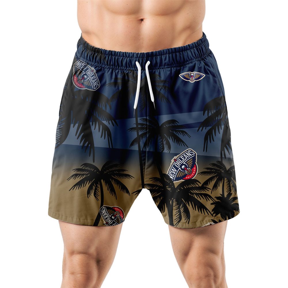 New Orleans Pelicans Hawaiian Shorts Coconut Tree