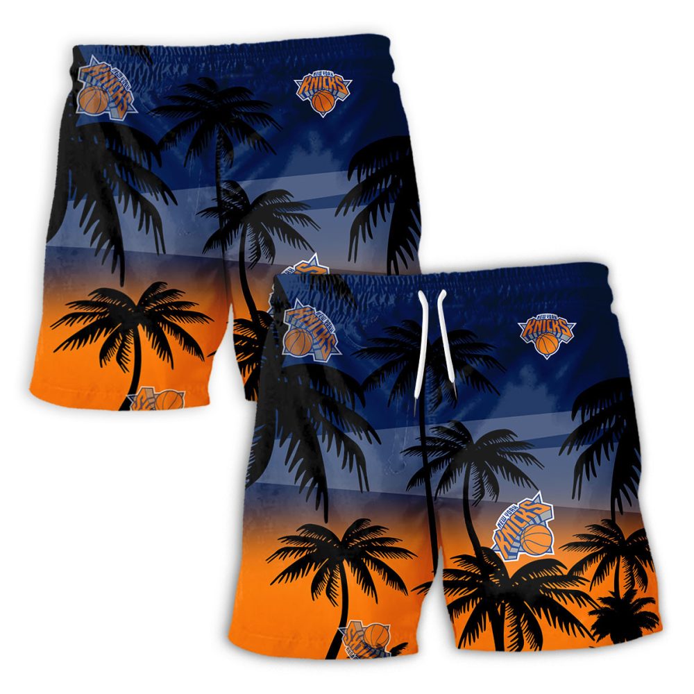New York Knicks Hawaiian Shorts Coconut Tree - Image 2