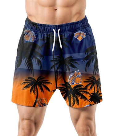 New York Knicks Hawaiian Shorts Coconut Tree