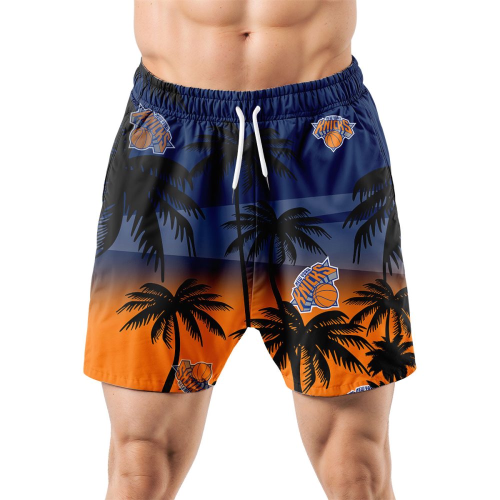 New York Knicks Hawaiian Shorts Coconut Tree