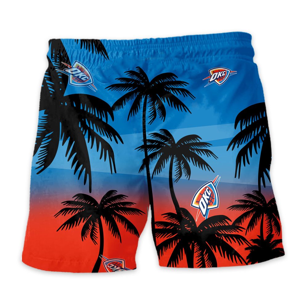 Oklahoma City Thunder Hawaiian Shorts Coconut Tree - Image 4