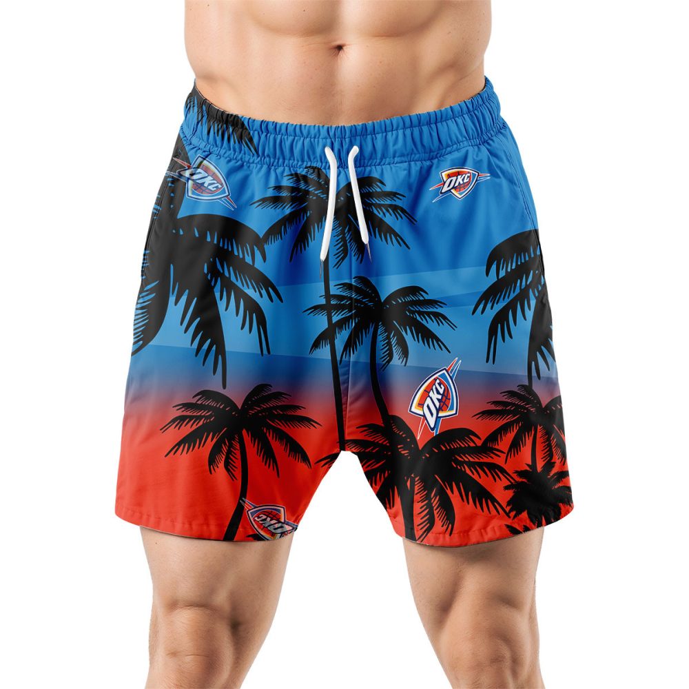 Oklahoma City Thunder Hawaiian Shorts Coconut Tree