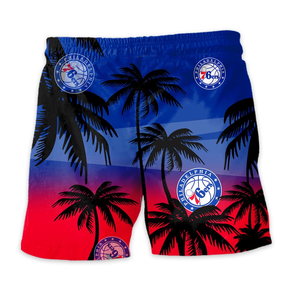 Philadelphia 76Ers Hawaiian Shorts Coconut Tree - Image 4