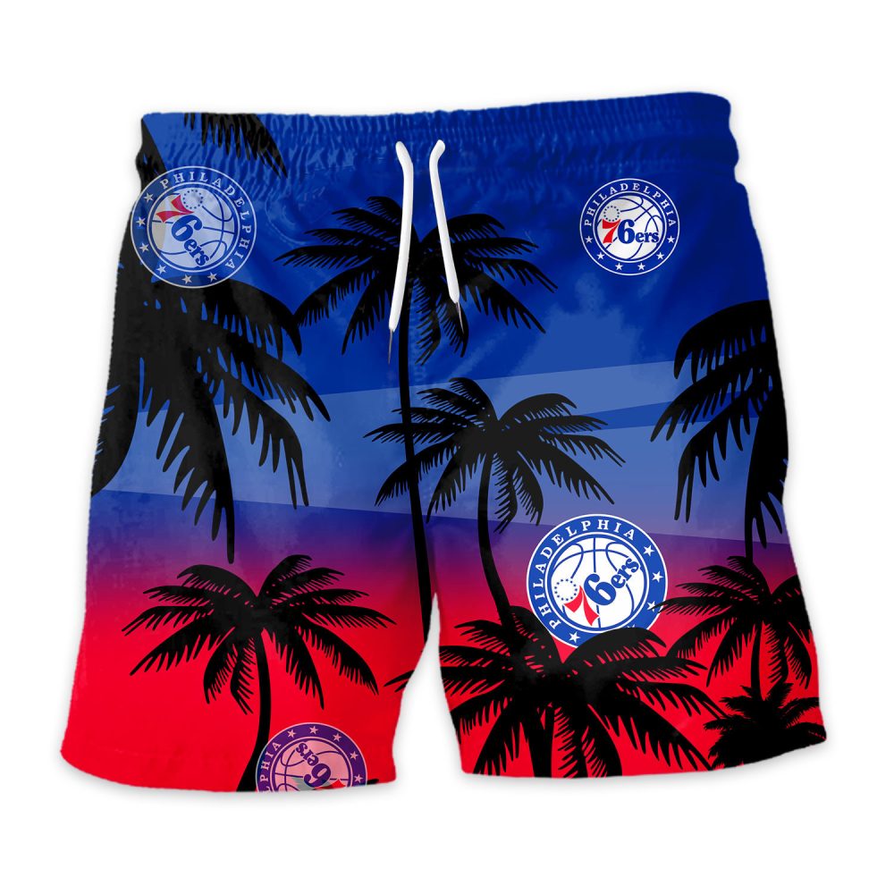 Philadelphia 76Ers Hawaiian Shorts Coconut Tree - Image 3